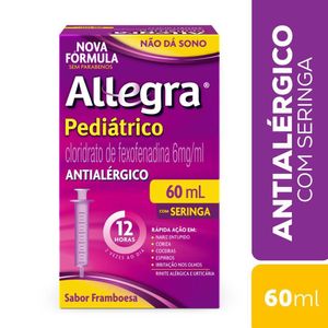 Allegra Antialérgico Pediátrico Cloridrato de Fexofenadina 6mg/ml Suspenção Oral 60ml