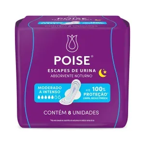 Absorvente Noturno Poise Escapes de Urina 8 Unidades