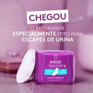 Absorvente Noturno Poise Escapes de Urina 8 Unidades