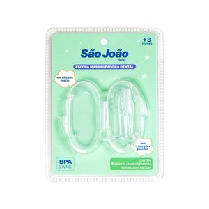 Escova de Dente Infantil São João Baby Silicone com Estojo