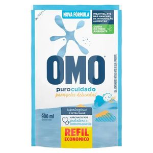 Lava Roupas Líquido Omo Puro Cuidado 900ml