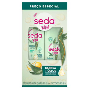 Kit Seda Shampoo 300ml + Condicionador 190ml Babosa + Óleos