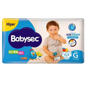 Fralda Babysec Ultrasec Hiper G 64 Unidades