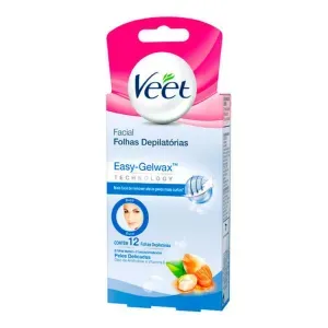 Folha Depilatória Facial Veet Peles Delicadas 12 Unidades + 2 Lenços Umedecidos