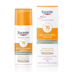 Eucerin Sun Oil Control Creme Facial Tinted Médio FPS 70 50ml