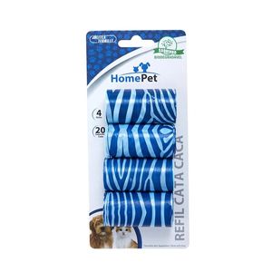 Refil Cata Caca Home Pet 4 Rolos com 20 Saquinhos Azul