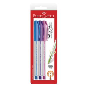 Caneta Esferográfica Trilux Faber-Castell Colors 3 Unidades