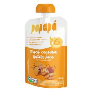 Papinha Papapá Maçã, Cenoura e Batata Doce Sem Açúcar 100g