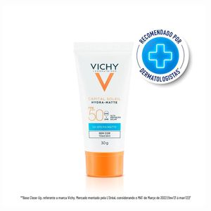 Protetor Solar Sem Cor Vichy Capital Soleil Hydramatte FPS 50 30g