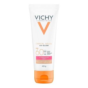 Protetor Solar com Cor Clara a Média Clara Vichy Capital Soleil UV Glow FPS 60 40g