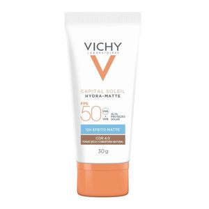 Protetor Solar com Cor 4 0 Vichy Capital Soleil Hydramatte FPS 50 30g
