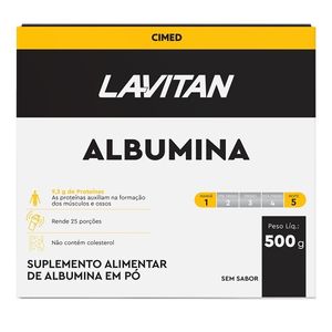Albumina Pó sem Sabor Lavitan Caixa 500g