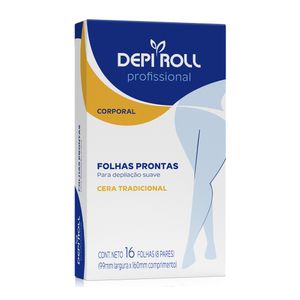 Folhas Depilatórias Corporais Depi-Roll Tradicional 16 Unidades