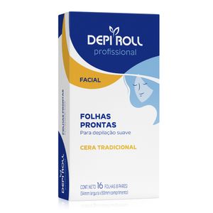 Folhas Depilatórias Faciais Depi-Roll Tradicional 16 Unidades