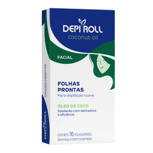 Folhas Depilatórias Faciais Depi-Roll com Óleo de Coco 16 Unidades