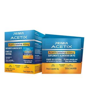 Primia Acetix 600mg 16 Envelopes Acetilcisteína Catarinense