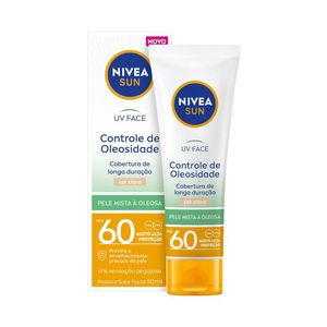 Protetor Solar UV Face Controle de Oleosidade Cor Clara FPS 60 Nivea Sun 50ml