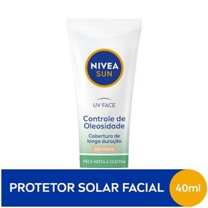 Protetor Solar UV Face Controle de Oleosidade Cor Clara FPS 60 Nivea Sun 50ml