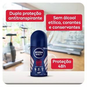 Desodorante Nivea Roll-On Men Dry Leve + Pague 50% Desconto no 2°