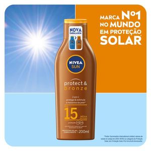 Protetor Solar Protect & Bronze FPS 15 Nivea Sun 200ml
