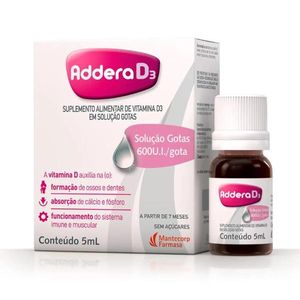 Vitamina D Addera D3 600UI Gotas Hypermarcas 5ml