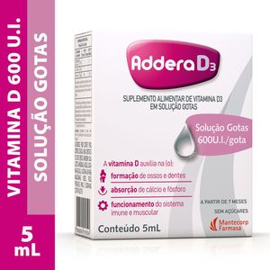Vitamina D Addera D3 600UI Gotas Hypermarcas 5ml