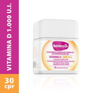 Addera D3 1000UI 30 Comprimidos Revestidos Hypermarcas