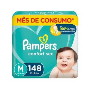 Fralda Pampers Confort Sec Jumbo M 148 Unidades