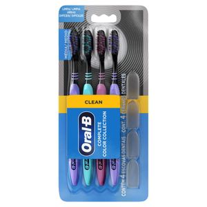 Escova Dental Oral-B Média Clean 4 Unidades