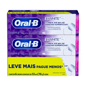 Creme Dental Oral-B 3D White 6 Unidades Leve Mais Pague Menos 70g