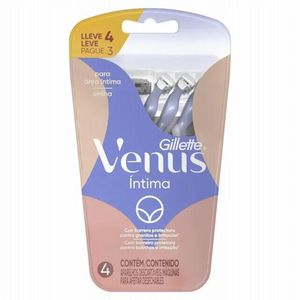 Aparelho Depilatório Descartável Gillette Venus Intima com 4 unidades