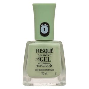 Esmalte Verde Claro Cremoso Risqué Diamond Gel Meu Jardim Mágico Meu Mundo Encantado 9,5ml