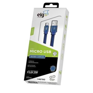 Carregador ELG Micro USB - 1m - Recarga e Sincronização - CNV510BE