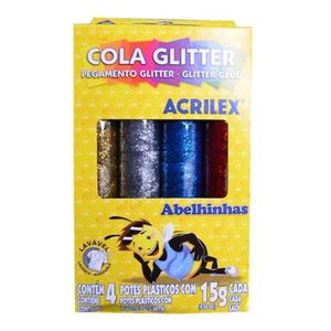 Cola Acrilex Glitter 15g 4 Cores 02924