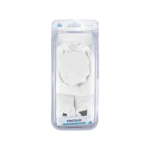 Kit RN Gorro, Luva e Sapato Unissex Branco 6265-1 Pimpolho