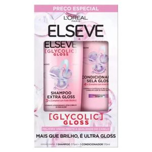 Kit Elseve Shampoo 375ml + Condicionador Glycolic Gloss 170ml