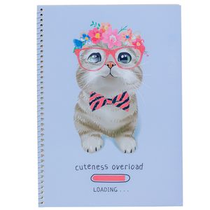Caderno Espiral com Pauta B5 Cats Sortido Yins 50 Folhas