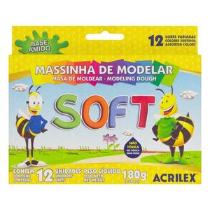 Massa de Modelar Acrilex Soft 12 Cores 180g