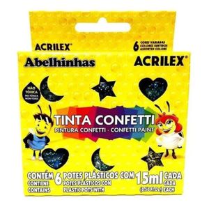 Tinta Confetti Acrilex 15ml 6 Cores