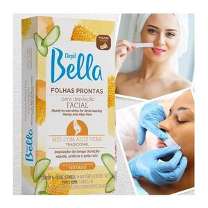 Folhas Depilatórias Faciais Depil Bella com Mel 16 Unidades