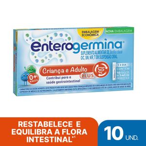 Enterogermina Probiótico Plus Crianças e Adultos 5ml 10 Frascos