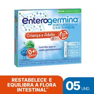 Enterogermina Probiórico Plus Crianças e Adultos 5ml 5 Frascos