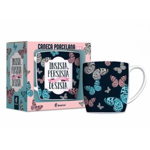 Caneca Cerâmica Brasfoot 300 ml Insista Persista