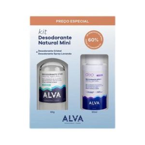 Kit Desodorante Alva Stick sem Perfume 60g + Spray Lavanda 30ml