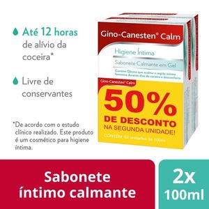 Sabonete Íntimo em Gel Gino-Canesten® Calm Kit Promocional — 2 unidades com 50% de desc. na segunda
