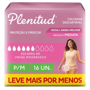 Roupa Íntima Descartável Feminina Plenitud Femme P/M Leve 16 Pague 15