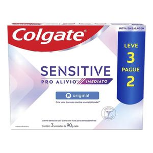 Creme Dental Colgate Sensitive Pro-Alívio Imediato Original 3 Unidades de 90g