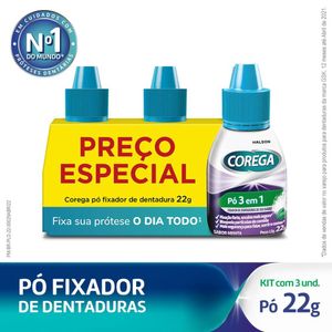 Kit Corega Pó Fixador 22g LV3 Ganhe 20% Desconto GSK