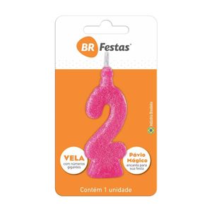 Vela BR Festas Super N°2 Rosa