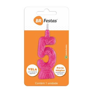 Vela Br Festas Super N°5 Rosa
